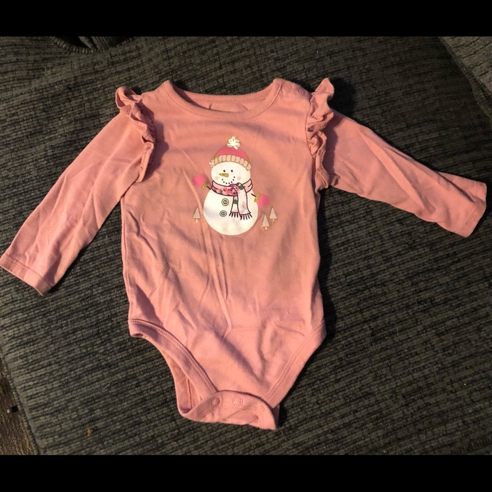 Long Sleeve 6-9 months snowman shirt